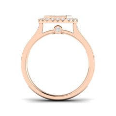 Round Cut Diamond Cluster Engagement Ring