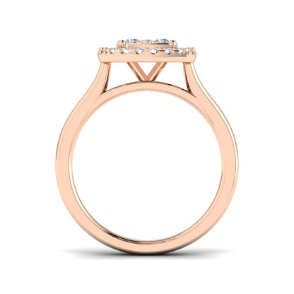 Round Cut Diamond Cluster Engagement Cushion Shape Ring