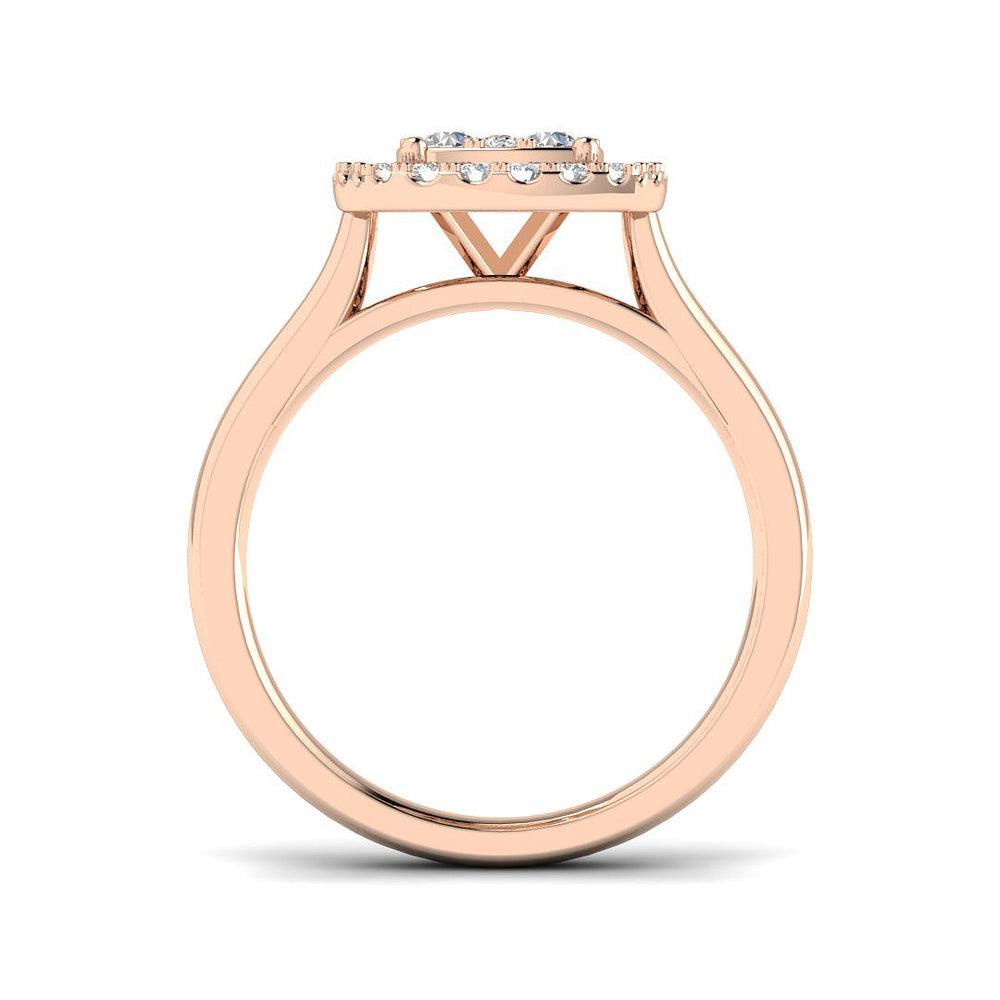 Round Cut Diamond Cluster Engagement Cushion Shape Ring