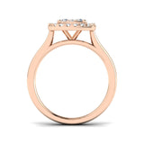 Round Cut Diamond Cluster Engagement Cushion Shape Ring