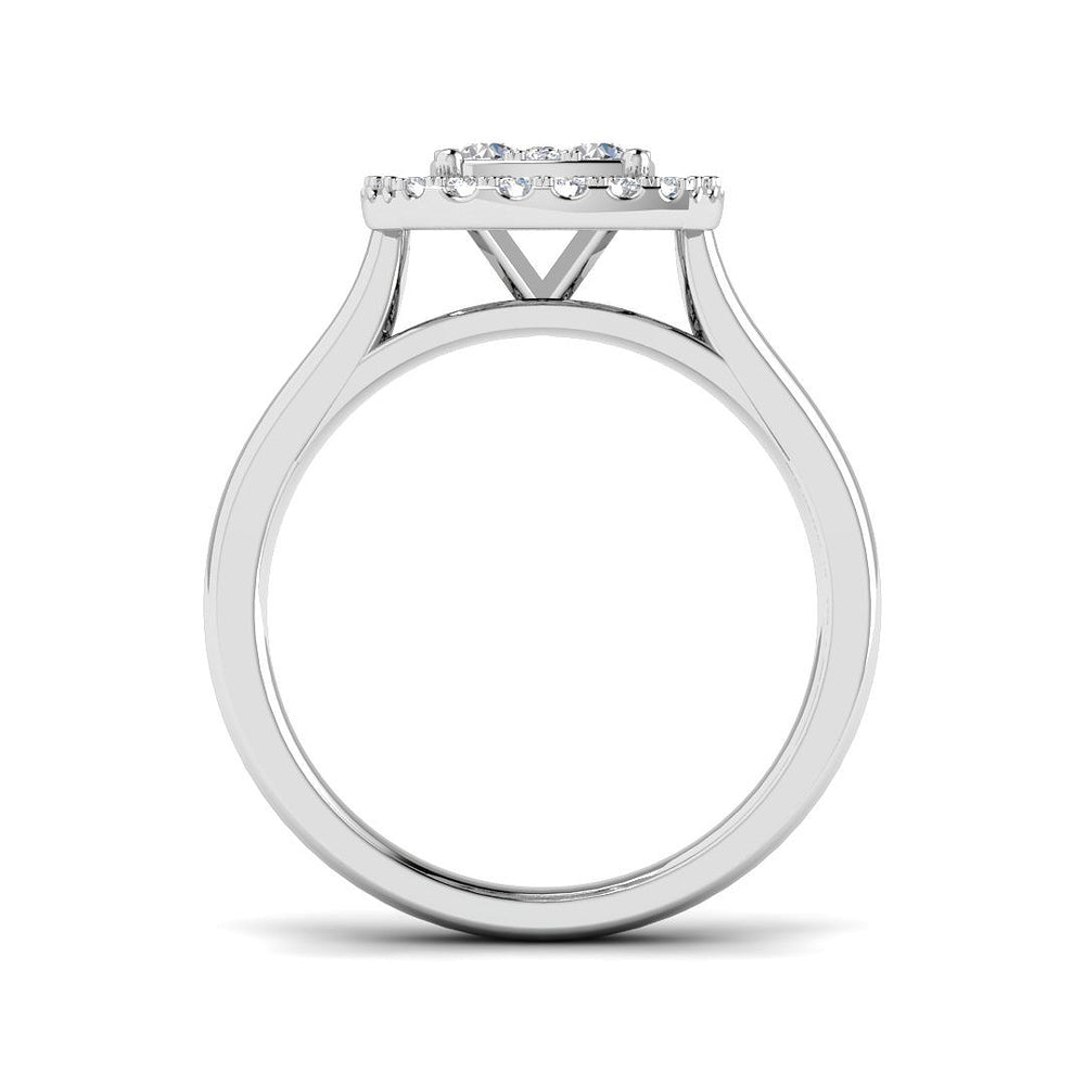 Round Cut Diamond Cluster Engagement Cushion Shape Ring