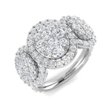 2ct Round Cluster Diamond Ring | Multi Halo Design UK
