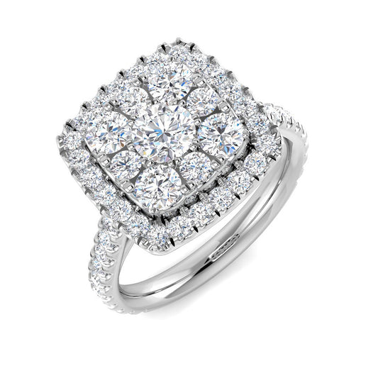 Diamond Square Cluster Ring | 1 Carat | Lab-Grown & Natural Diamonds