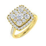 Diamond Square Cluster Ring | 1 Carat | Lab-Grown & Natural Diamonds