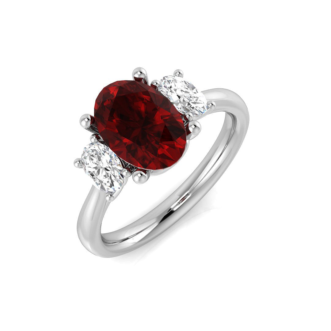 Ruby Three Stone Ring