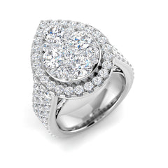 3.70Carat D-E/VS Lab Grown Diamond Pave Wedding Ring 9k White Gold Ready To Ship