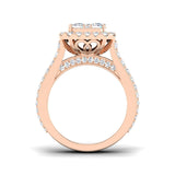 Natural Round Cut Diamond Cluster Engagement Ring