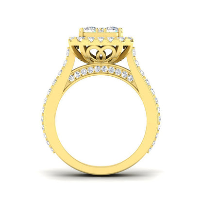 Natural Round Cut Diamond Cluster Engagement Ring