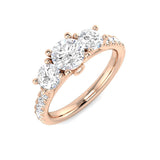 Three-Stone Diamond Engagement Ring | Lab-Grown & Natural Diamonds