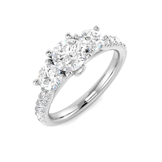 Three-Stone Diamond Engagement Ring | Lab-Grown & Natural Diamonds
