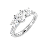 0.50-1.50ct Lab Grown D/VVS Round Cut Diamond 3-Stone Ring.