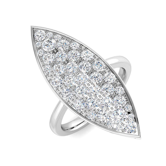 Marquise Shape Diamond Cluster Statement Ring 1.50ct | UK Hallmarked