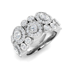 1.40Carat D-E/VS Lab Grown Diamond Bubble Rings Wedding Ring 9k White Gold Ready To Ship