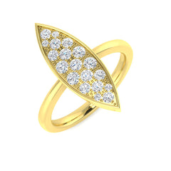 0.50Carat D-E/VS Lab Grown Diamond Cluster Engagement Ring 9k Yellow Gold Ready To Ship