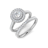 Natural Round Cut Diamond Halo Engagement Ring