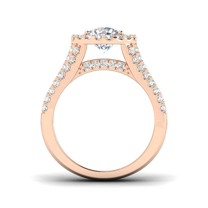 Lab Grown Round Cut Diamond Halo Engagement Ring