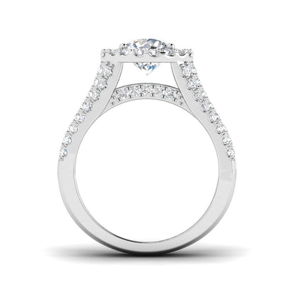 Lab Grown Round Cut Diamond Halo Engagement Ring