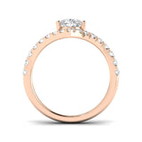 Pear Wishbone Diamond Engagement Ring in Gold or Platinum