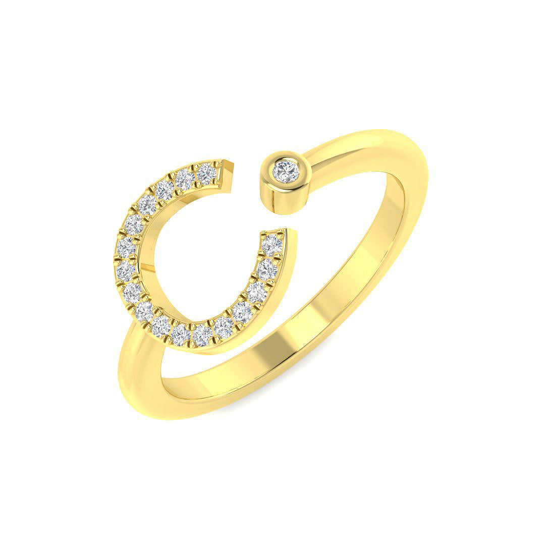 Diamond Carsikse Initials Ring | 0.1ct | Hallmarked Gold & Platinum