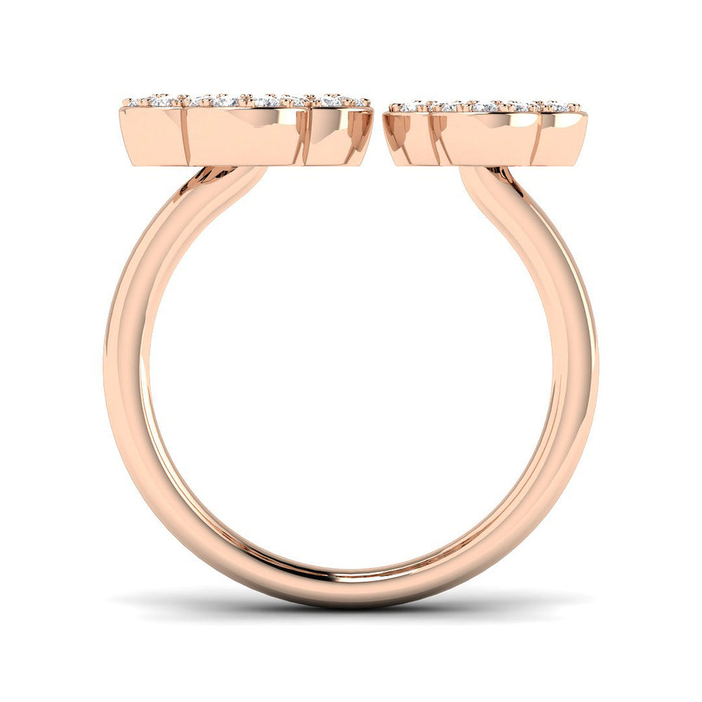 Natural Round Cut Diamond Cluster Engagement Clover Set Ring