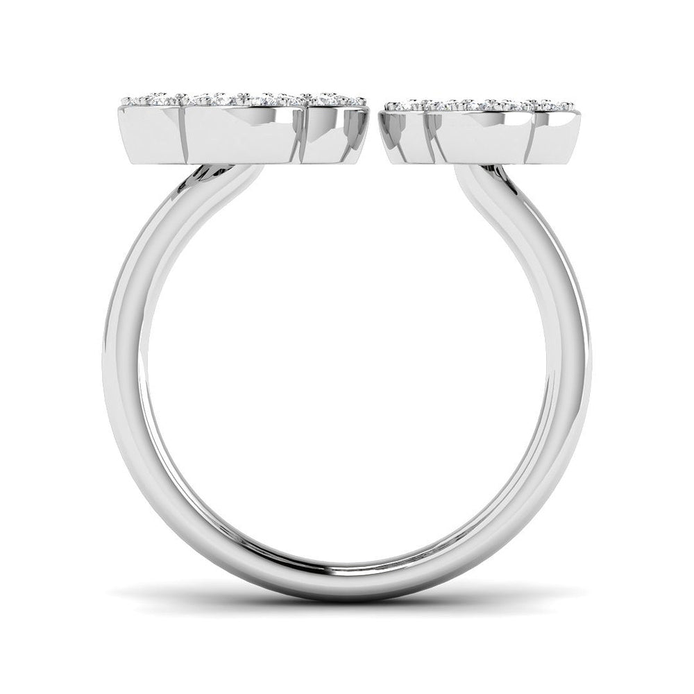 Natural Round Cut Diamond Cluster Engagement Clover Set Ring