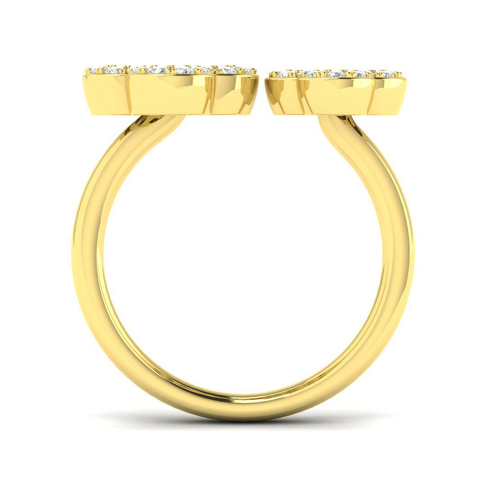 Natural Round Cut Diamond Cluster Engagement Clover Set Ring