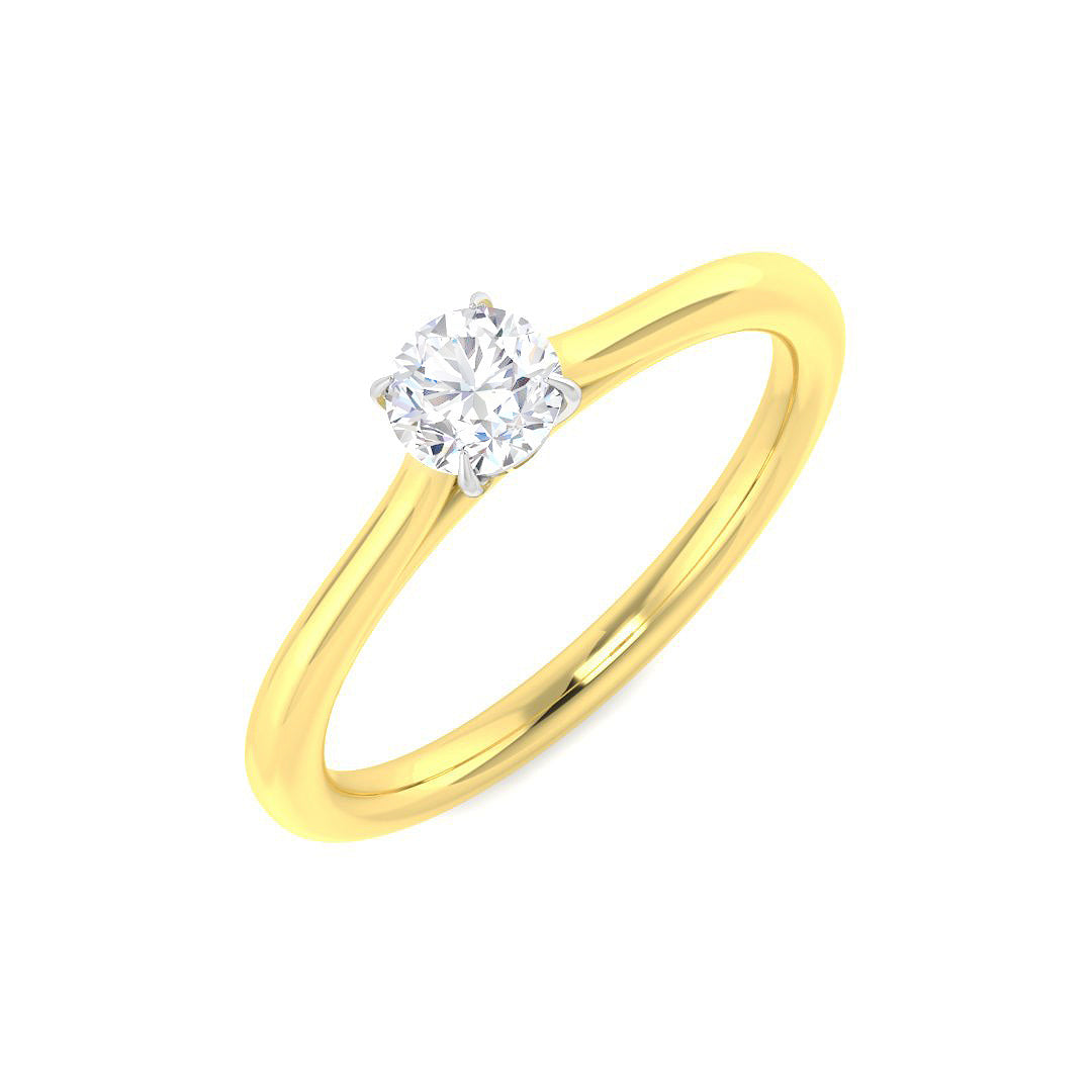 0.30 Ct D-E/VS Lab Grown Diamond Solitaire Ring 9k Two Tone Ready To Ship