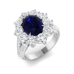 6.20Carat D-E/VS Lab Grown Diamond Cluster Engagement Ring 950 Platinum Ready To Ship