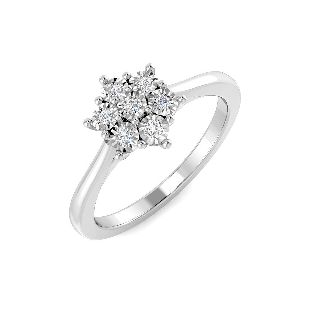 7 Stone Illusion Set Diamond Ring | Lab & Natural | 0.10Ct | Gold & Platinum