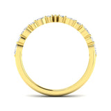 Wishbone Diamond Engagement Ring V shaped band side view in Yellow Gold