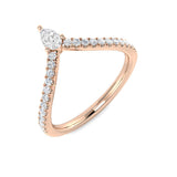 Diamond Hammerkmith Wishbone Ring | 0.3ct | Hallmarked Gold & Platinum