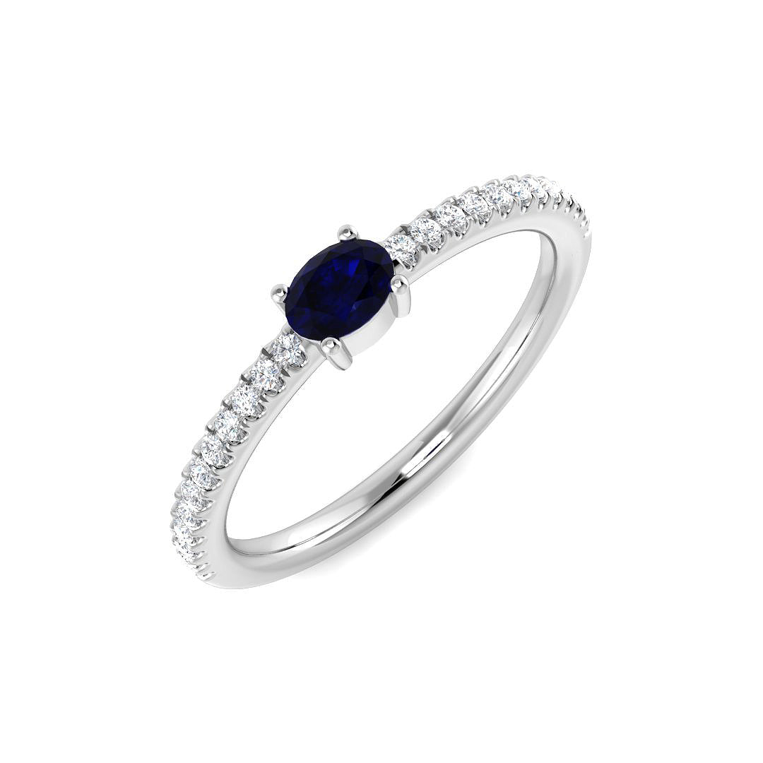 Diamond bottibg Blue Sapphire Ring | 0.33ct - 0.75ct