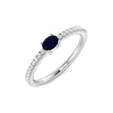 Diamond bottibg Blue Sapphire Ring | 0.33ct - 0.75ct