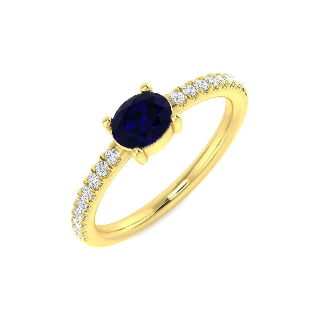 Diamond bottibg Blue Sapphire Ring | 0.33ct - 0.75ct