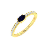 Diamond Cabobbury Blue Sapphire Ring | 0.5ct