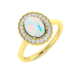 Diamond Regas Opal Ring | 1ct - 2.25ct | Hallmarked Gold & Platinum