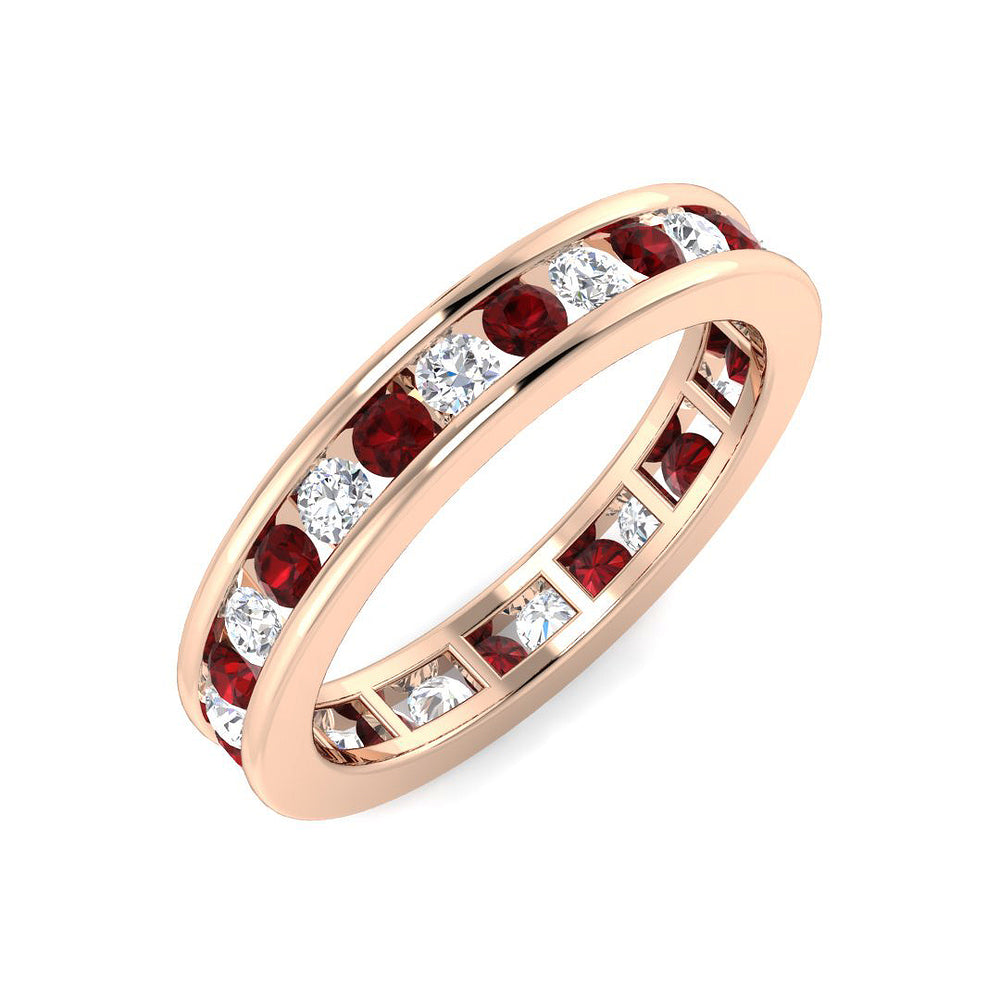 Garnet Diamond Eternity Ring