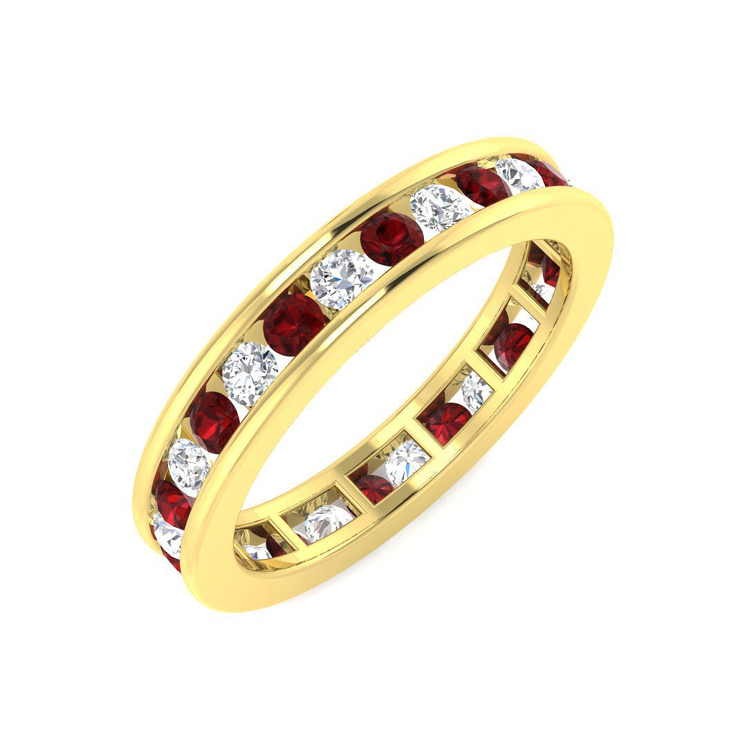 Garnet Full Eternity Ring Gold