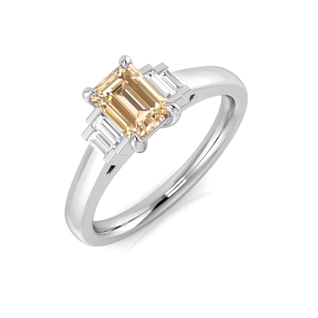 Diamond Greebock Morganite Ring | 0.5ct | Hallmarked Gold & Platinum