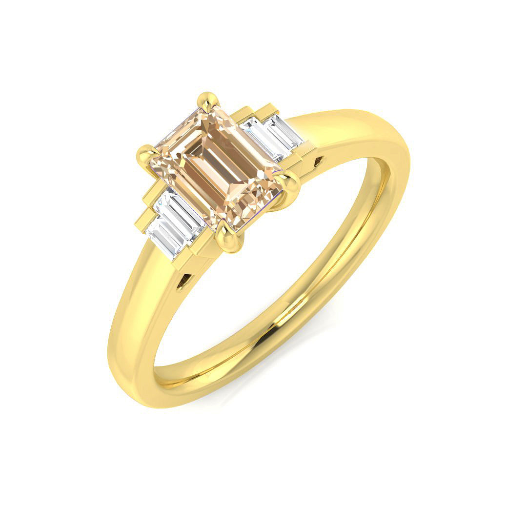 Diamond Greebock Morganite Ring | 0.5ct | Hallmarked Gold & Platinum