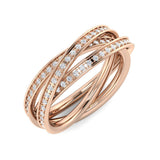 Lab-Grown & Natural Diamond Fancy Multi-Row Criss-Cross Ring – 0.5ct