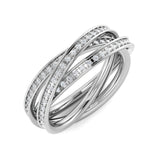 Lab-Grown & Natural Diamond Fancy Multi-Row Criss-Cross Ring – 0.5ct
