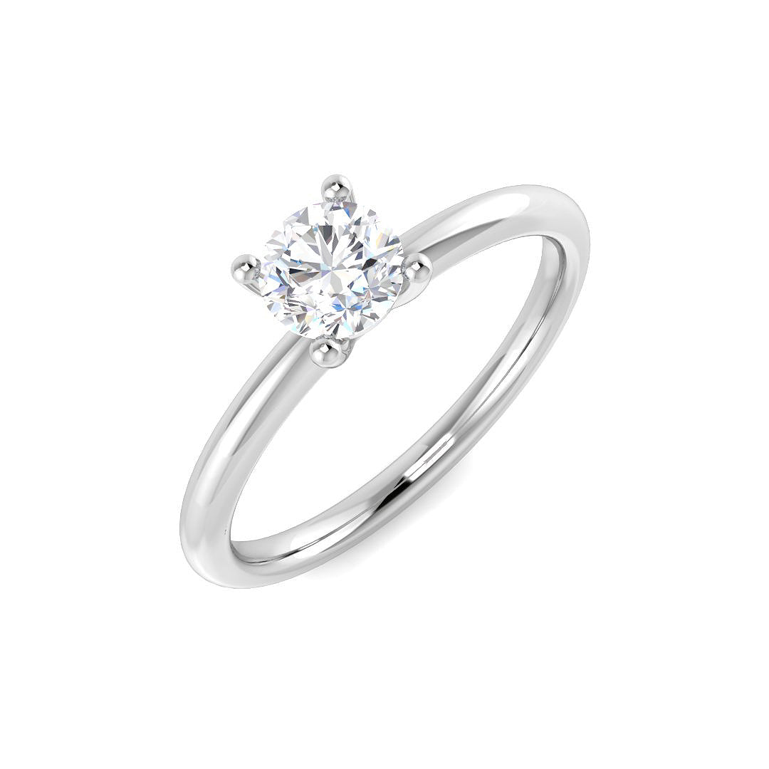 0.50 Ct D-E/VS Lab Grown Diamond Solitaire Ring 9k White Gold Ready To Ship