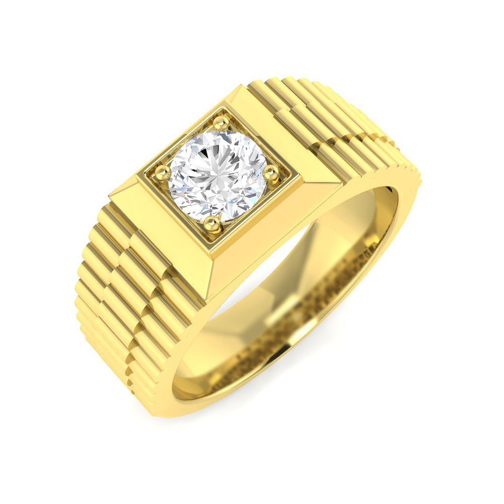 0.7Ct Lab Grown Diamond Ring in 9k Yellow Gold