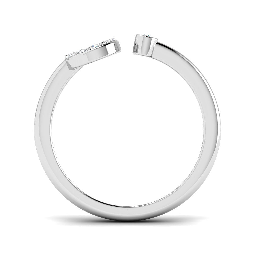 Lab & Natural Diamond J Initial Ring | Round Pave Setting | A-Z