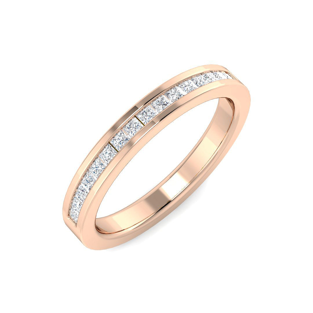 Princess Diamond Channel setting Half Eternity Ring | 0.33ct