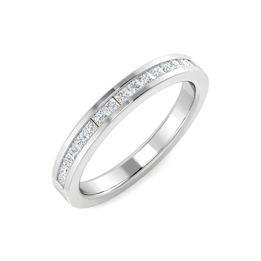 Princess Diamond Channel setting Half Eternity Ring | 0.33ct