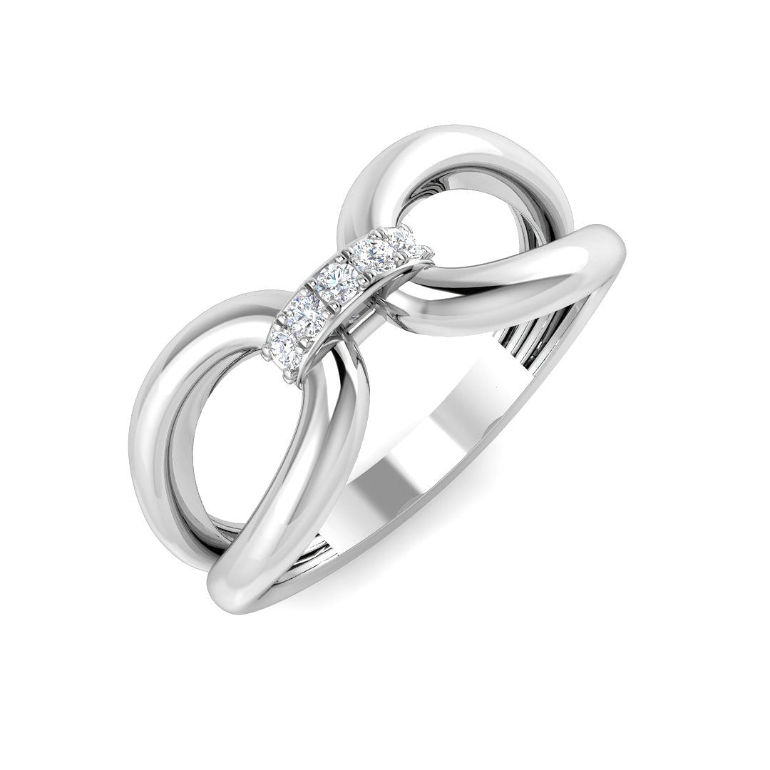 Diamond bover Fancy Ring | 0.1ct | Hallmarked Gold & Platinum