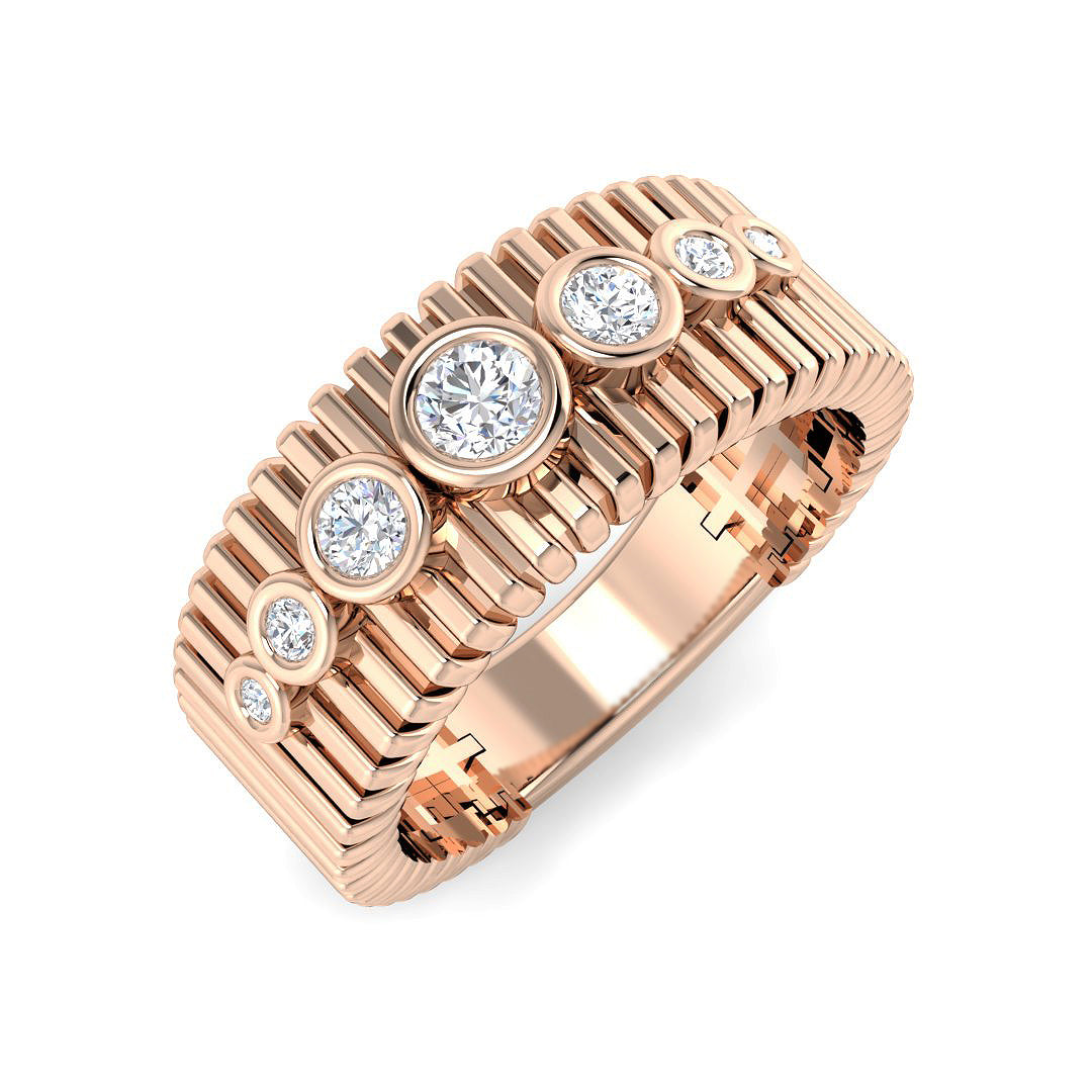 Fancy Diamond Ring | 0.3ct | Hallmarked Platinum & Gold