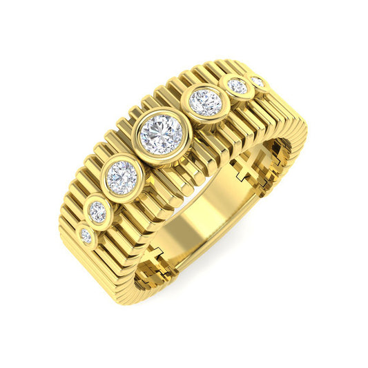 Fancy Diamond Ring | 0.3ct | Hallmarked Platinum & Gold